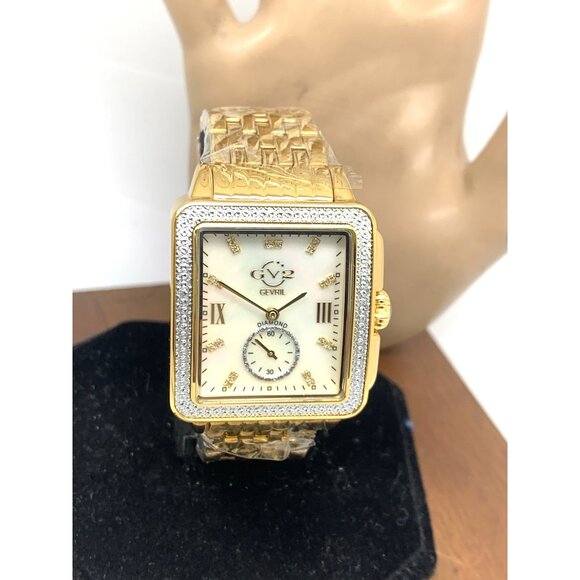 GV2 by Gevril Women's Watch 9256 Swiss Quartz Mother of Pearl Dial Gold Steel - Picture 12 of 13